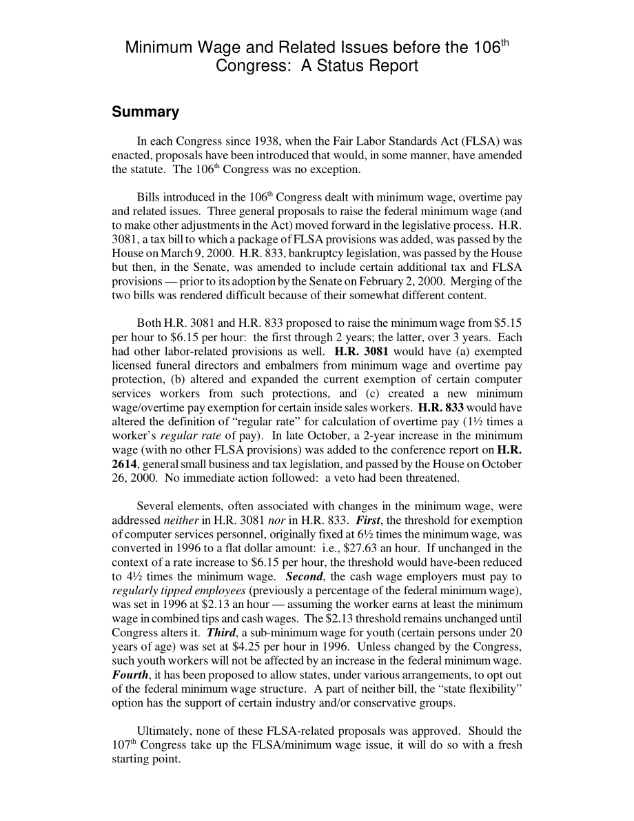 [20010124]RL30690_第106届国会审议的最低工资及相关问题：状态报告.pdf_第2页