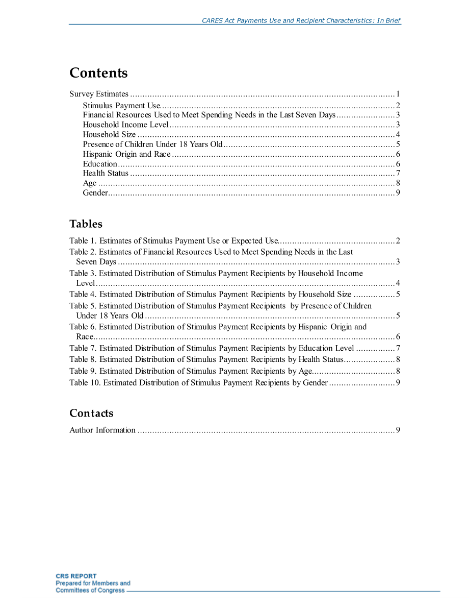 [20200724]R46467_《关怀法案》付款使用和收款人特征：简言之.pdf_第2页