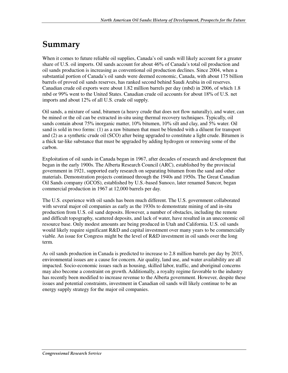 [20080117]RL34258_北美油砂：发展历史展望未来.pdf_第2页