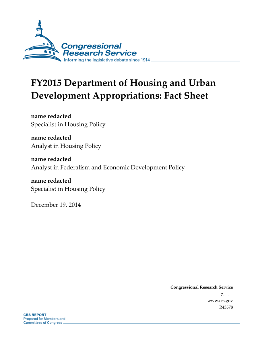[20141219]R43578_2015财年住房和城市发展部拨款：情况说明书.pdf_第1页