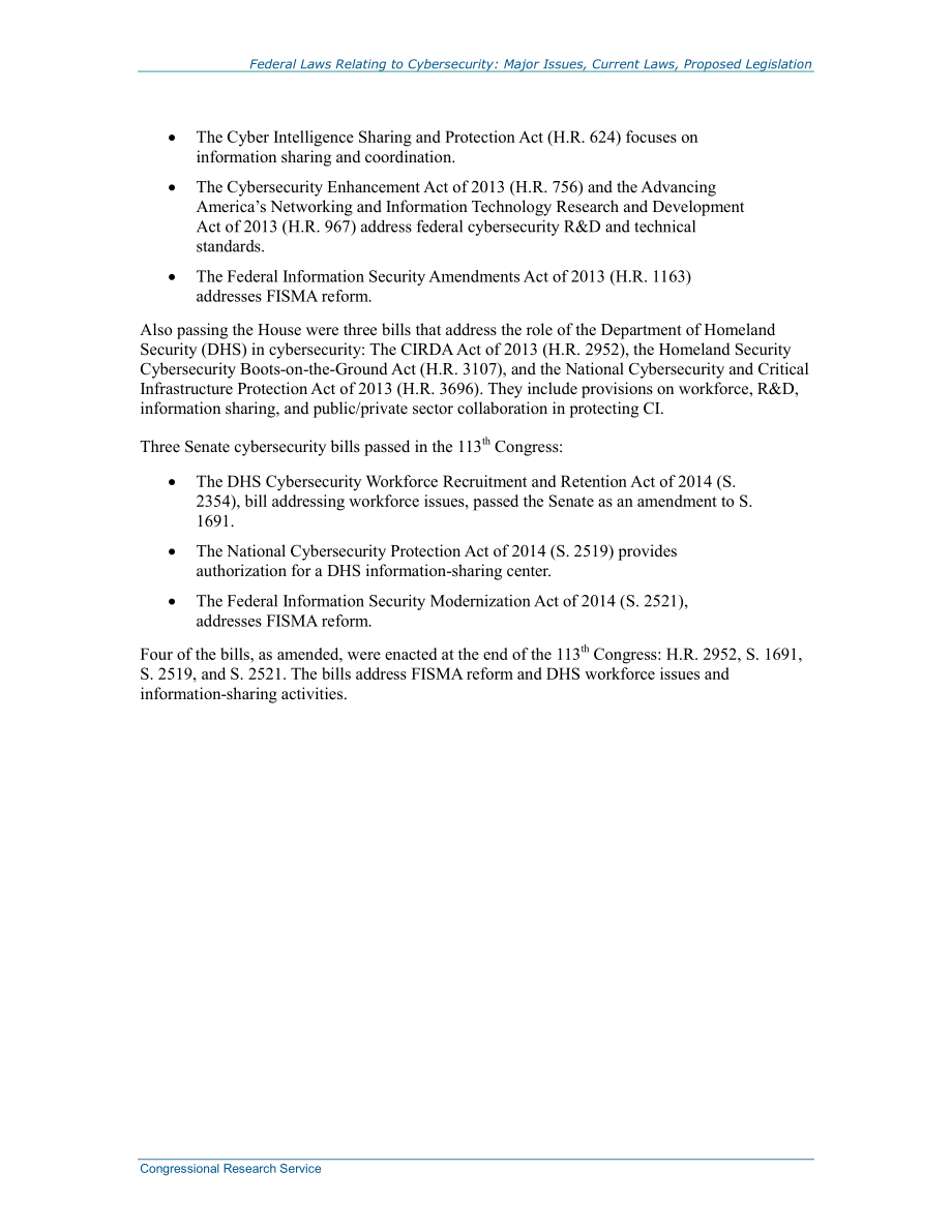 [20141212]R42114_与网络安全相关的联邦法律：主要问题、现行法律和拟议立法概述.pdf_第3页