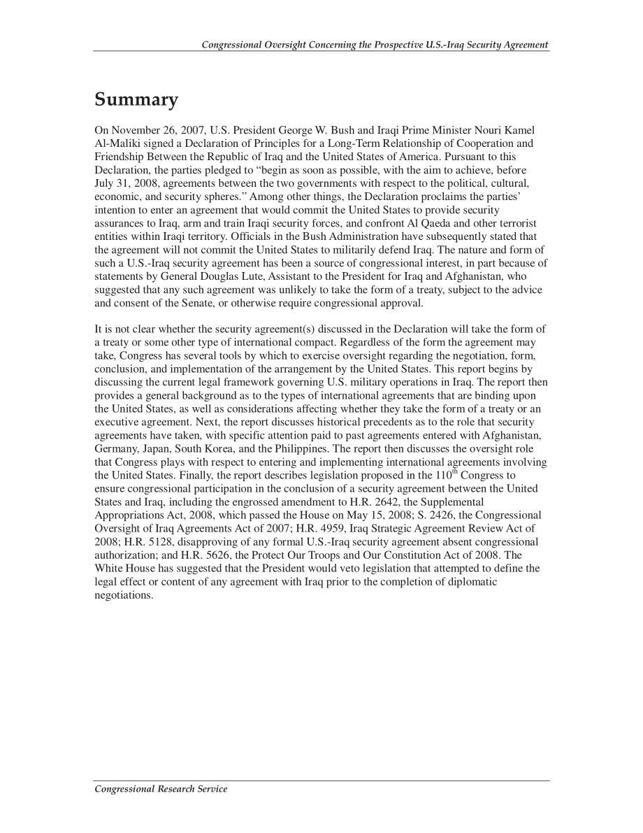 [20080528]RL34362_国会监督和有关美国与伊拉克未来安全协议的相关问题.pdf_第2页