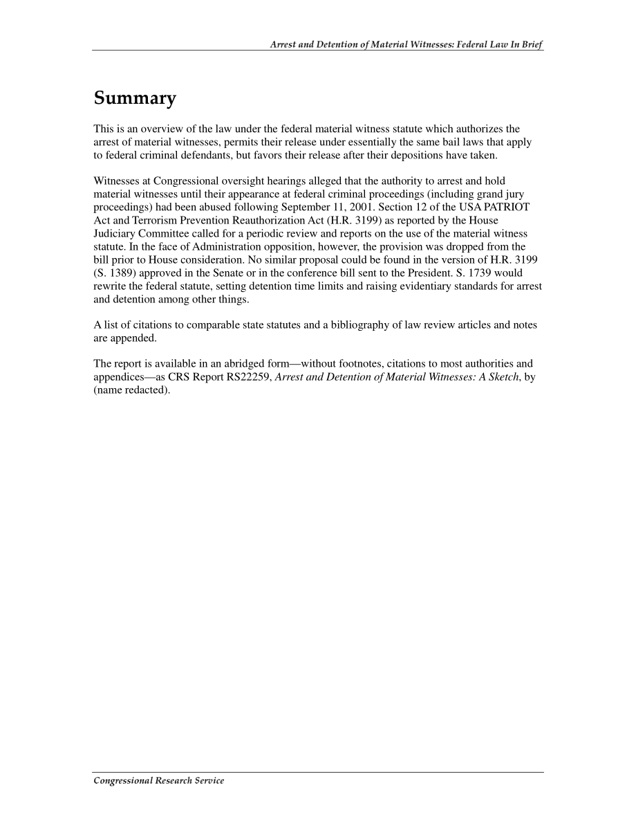 [20060308]RL33077_逮捕和拘留重要证人：联邦法律简介.pdf_第2页