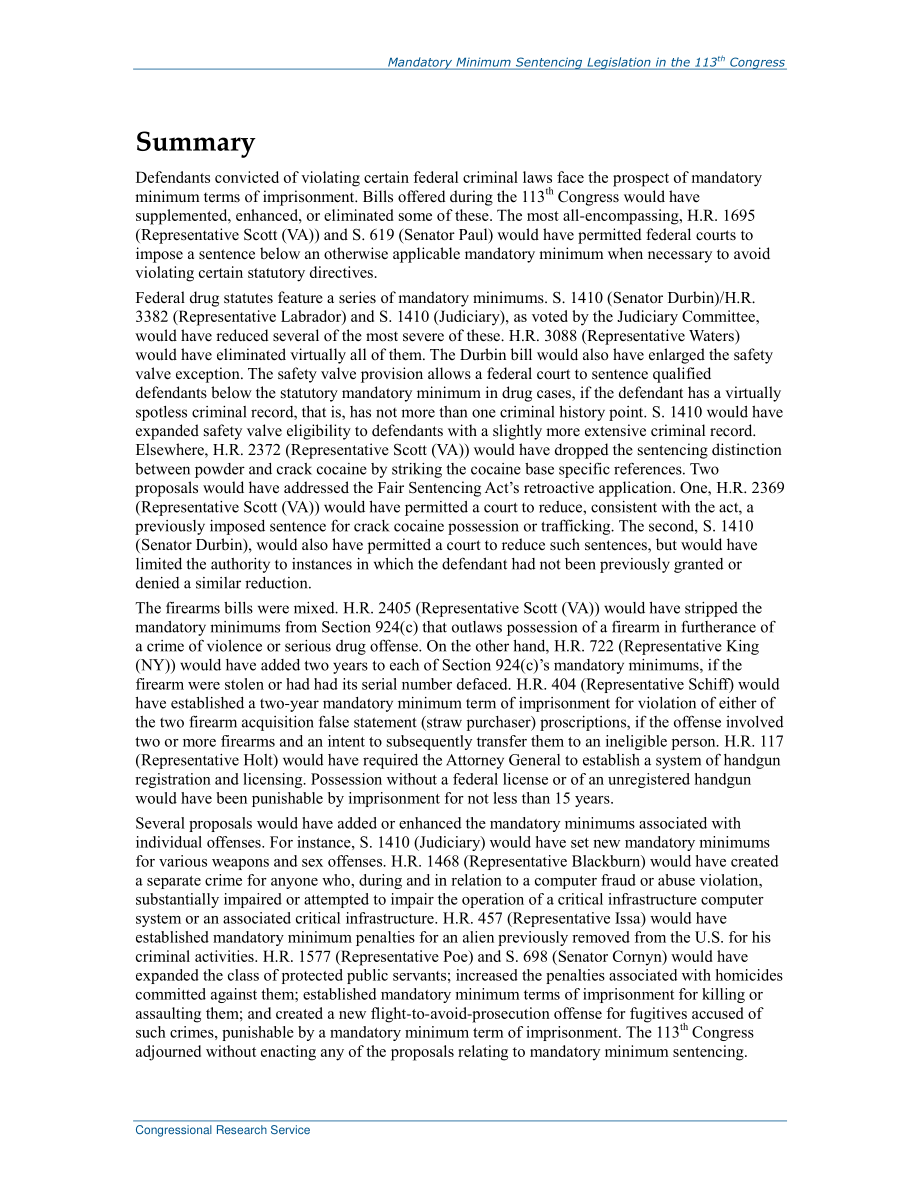 [20150122]R43296_第113届国会强制性最低量刑立法.pdf_第2页