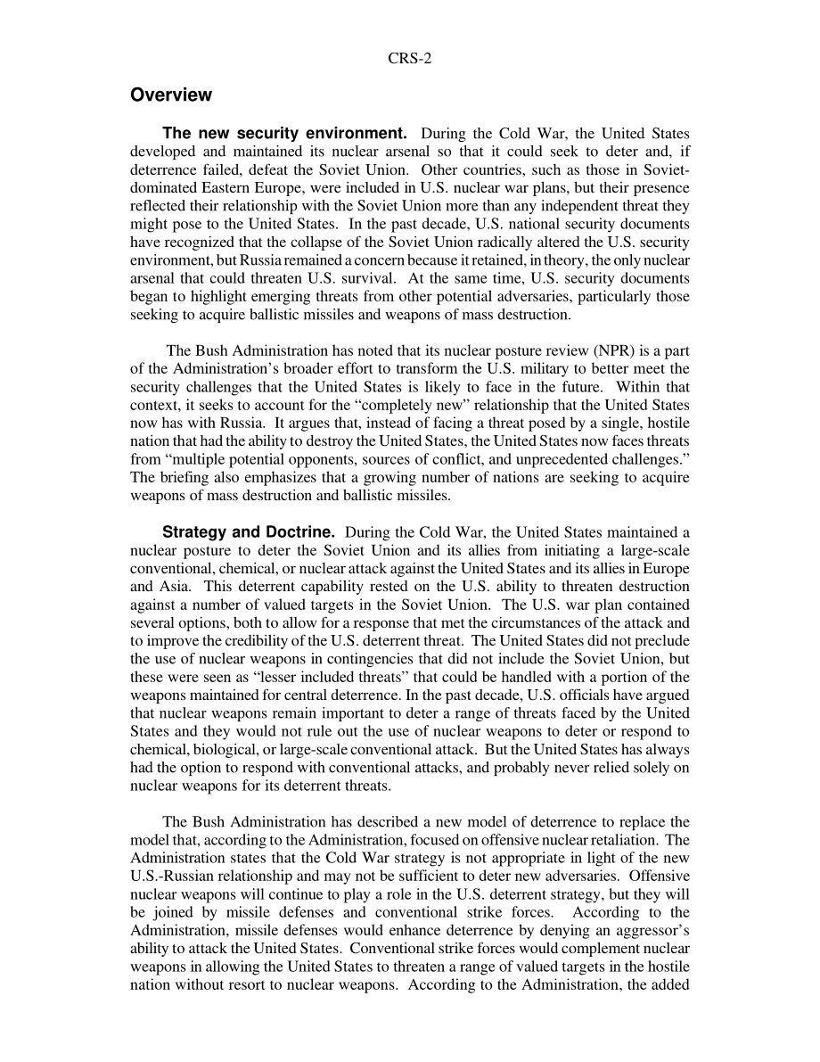 [20020131]RS21133_核态势评估：概述和新出现的问题.pdf_第2页