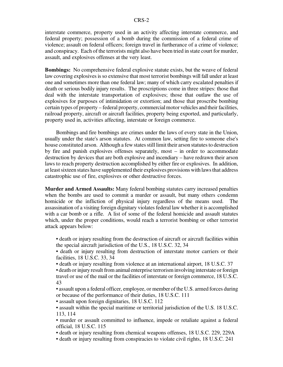 [20011003]RS21033_国内恐怖主义：快速查看适用的联邦和州刑法.pdf_第2页