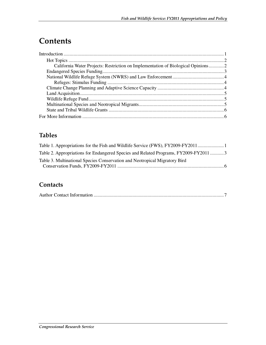 [20100405]R41155_鱼类和野生动物服务局：2011财年拨款和政策 .pdf_第3页