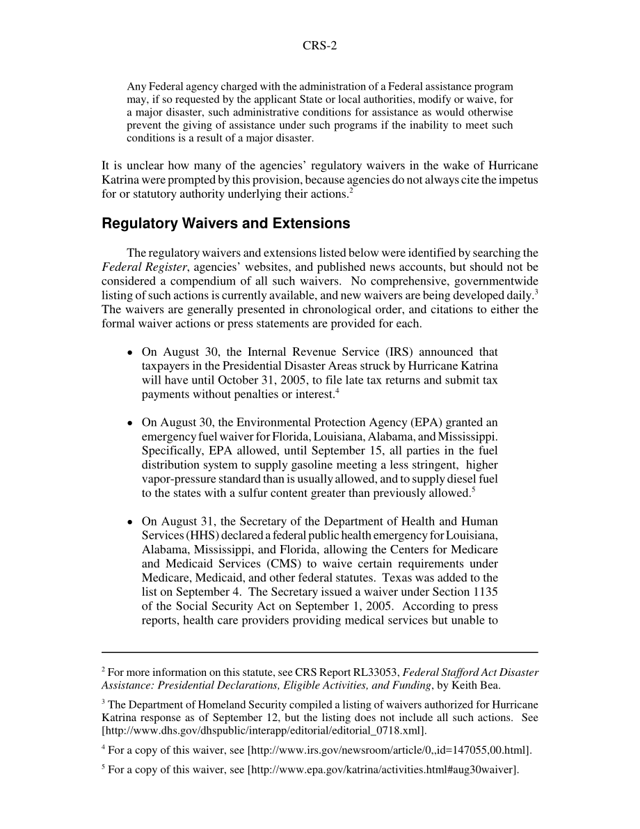 [20050919]RS22253_卡特里娜飓风导致的监管豁免和延期.pdf_第2页
