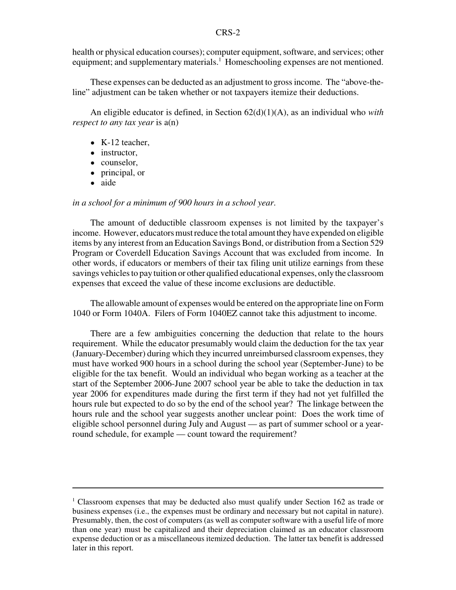 [20081003]RS21682_中小学教师课堂费用的税收减免.pdf_第2页