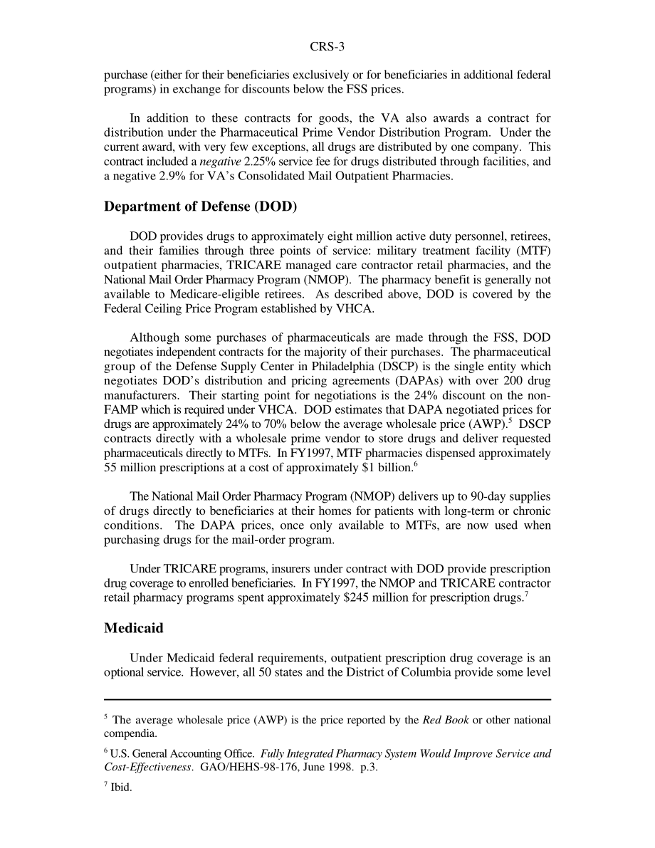 [19990809]RS20295_门诊处方药：选定联邦计划下的采购和报销政策.pdf_第3页