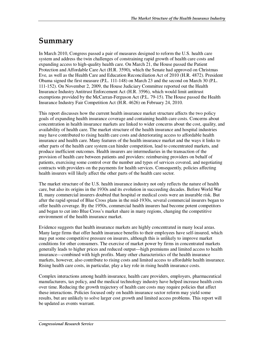 [20101217]R40834_健康保险行业的市场结构.pdf_第2页