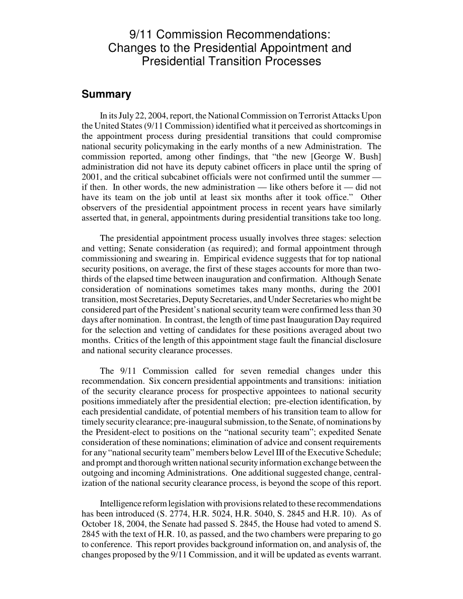 [20041019]RL32588_911委员会建议：总统任命和总统过渡过程的变化.pdf_第2页