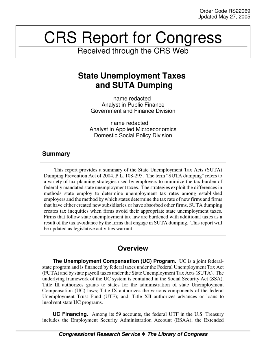 [20050527]RS22069_州失业税和SUTA倾销.pdf_第1页
