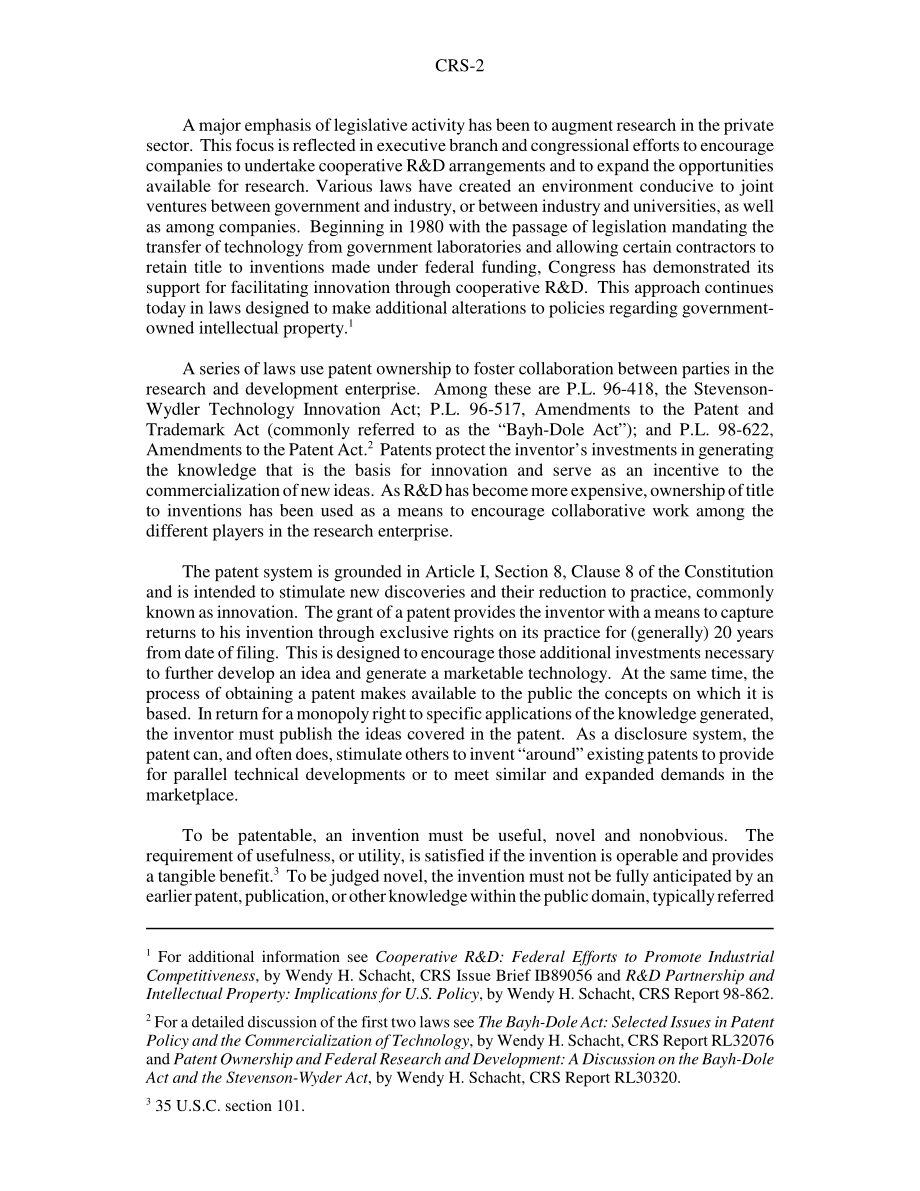 [20050110]RS21882_合作研发和合作研究与技术增强（CREATE）法案.pdf_第2页