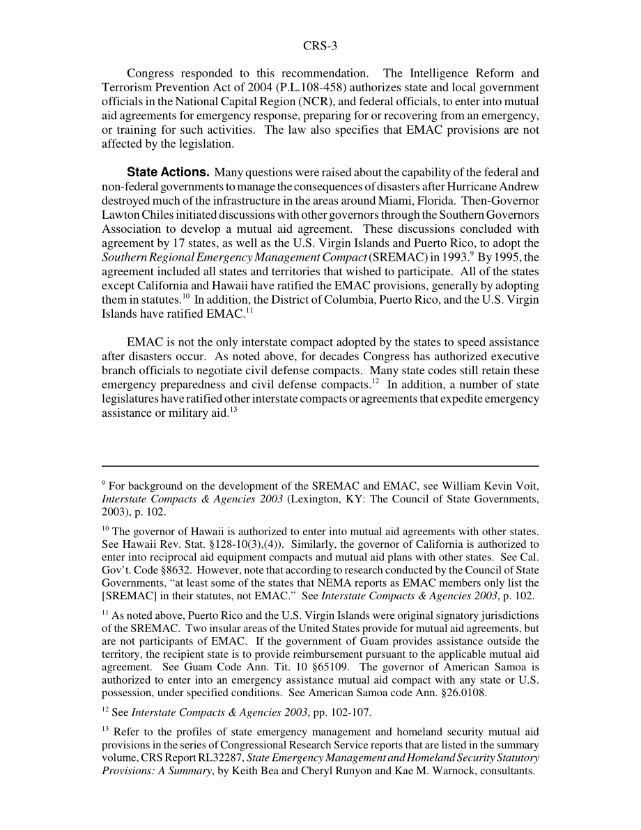 [20060818]RS21227_紧急管理援助契约（EMAC）：概述.pdf_第3页