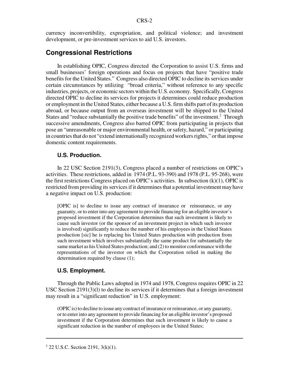 [20030722]RS21575_海外私人投资公司：融资要求和限制.pdf_第2页