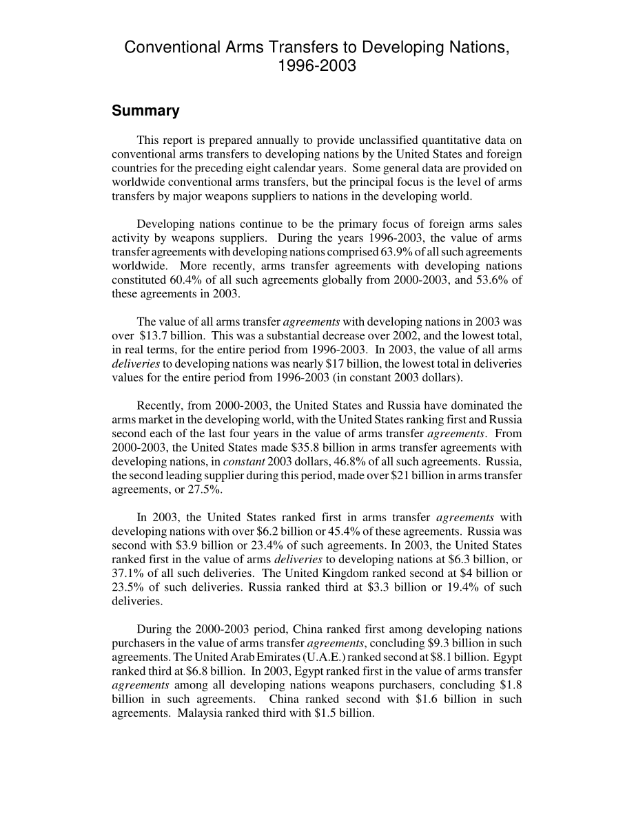 [20040826]RL32547_1996-2003年向发展中国家转让常规武器.pdf_第2页