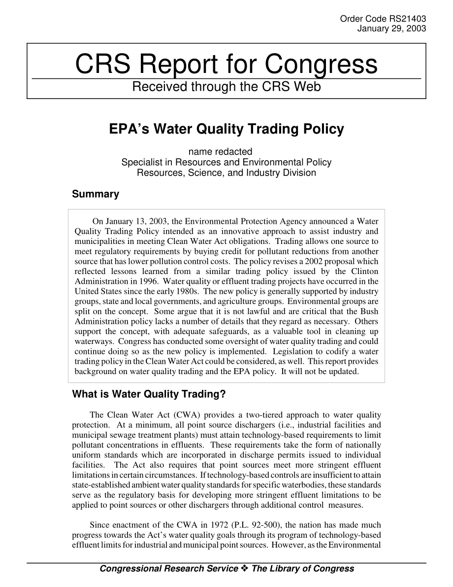 [20030129]RS21403_EPA的水质交易政策.pdf_第1页