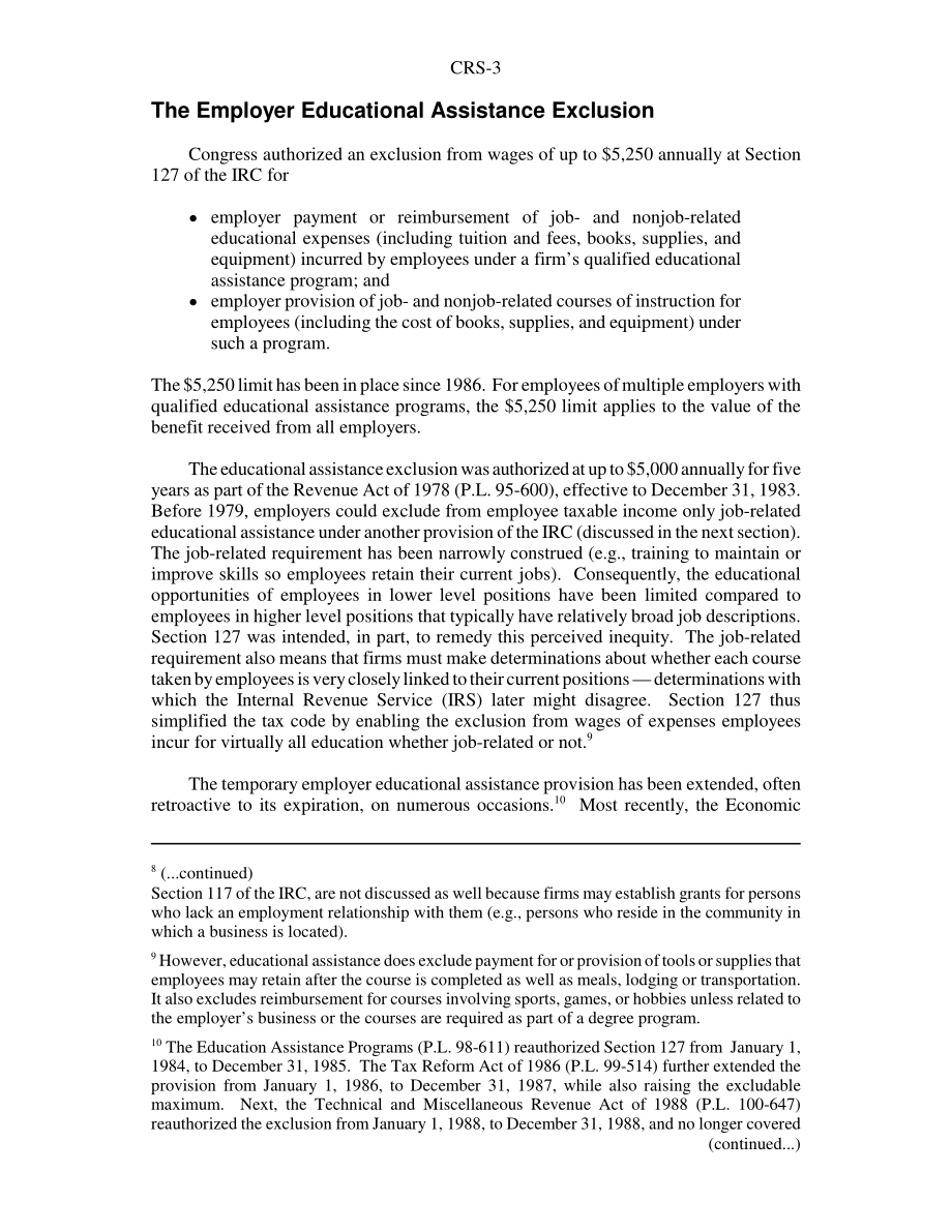 [20080703]RS22911_为雇员利益提供的雇主教育援助的税务处理.pdf_第3页