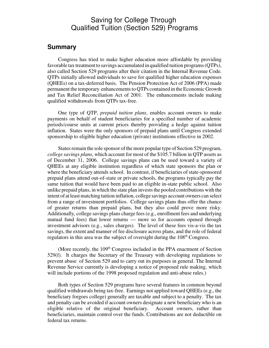[20080326]RL31214_通过合格学费（第529节）计划为大学储蓄.pdf_第2页