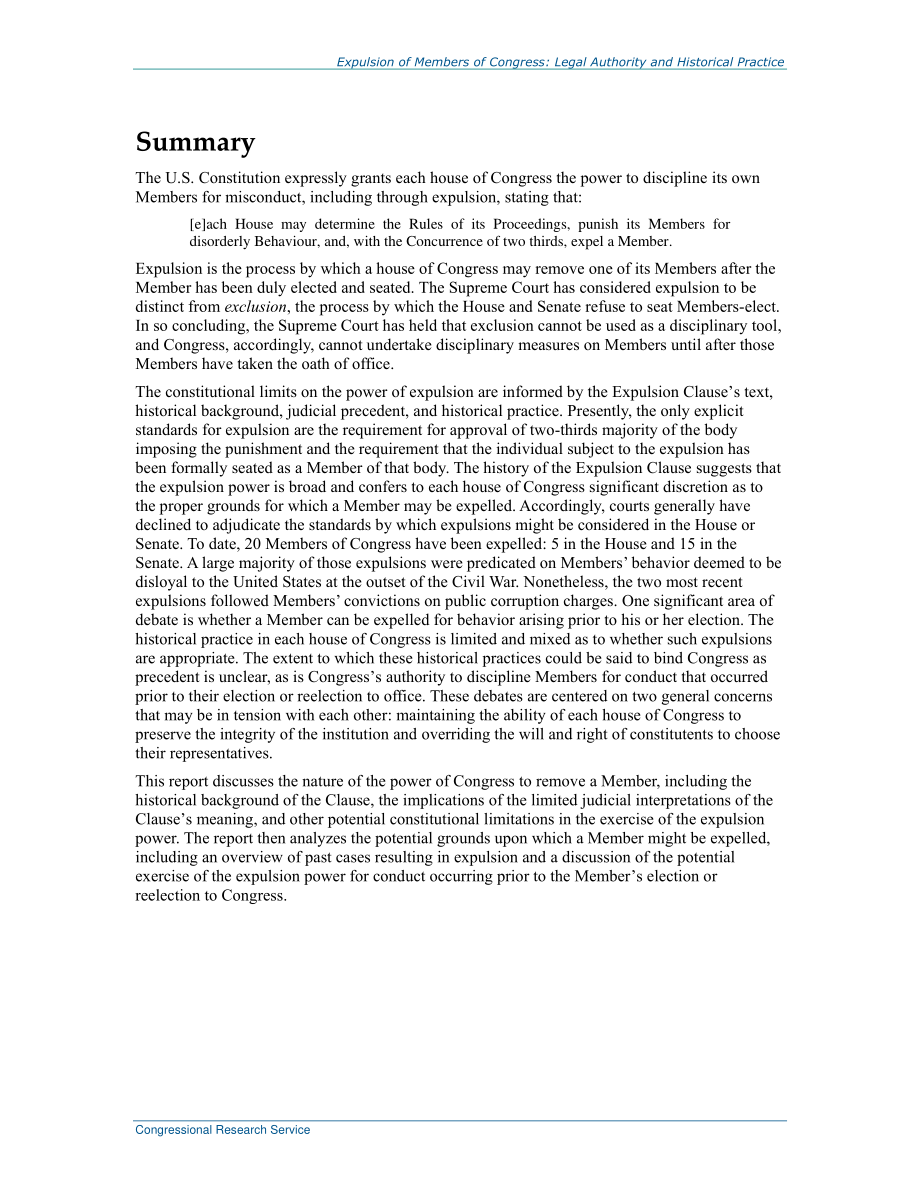 [20180111]R45078_驱逐国会议员：法律权威与历史实践.pdf_第2页