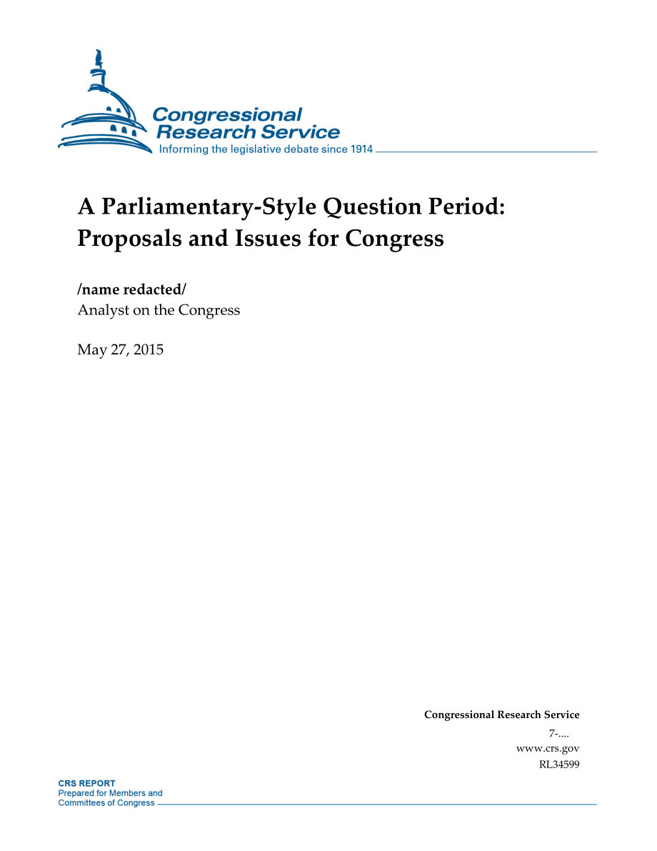 [20150527]RL34599_议会式提问时间：提交国会的提案和问题.pdf_第1页