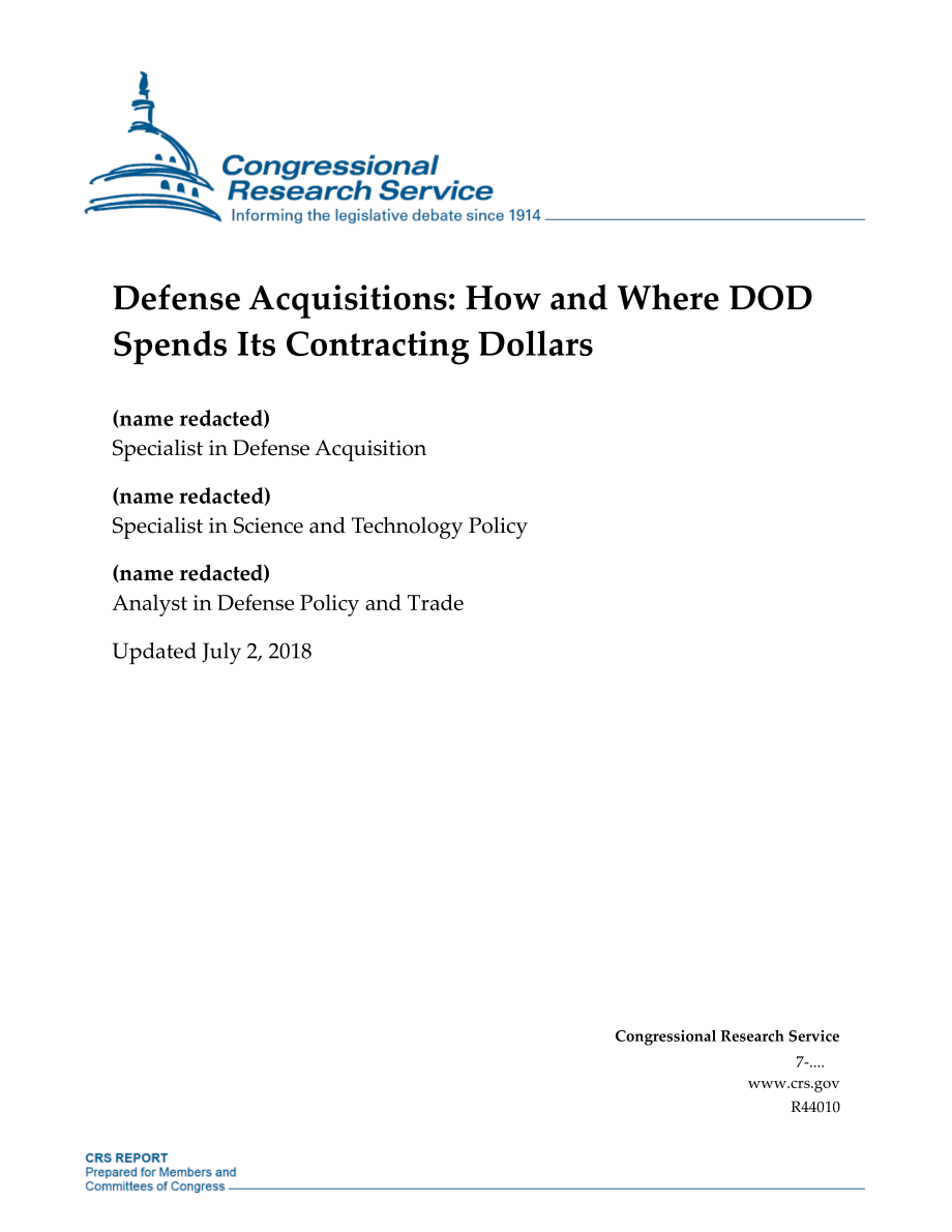 [20180702]R44010_国防采办：国防部如何以及在何处使用其合同资金.pdf_第1页