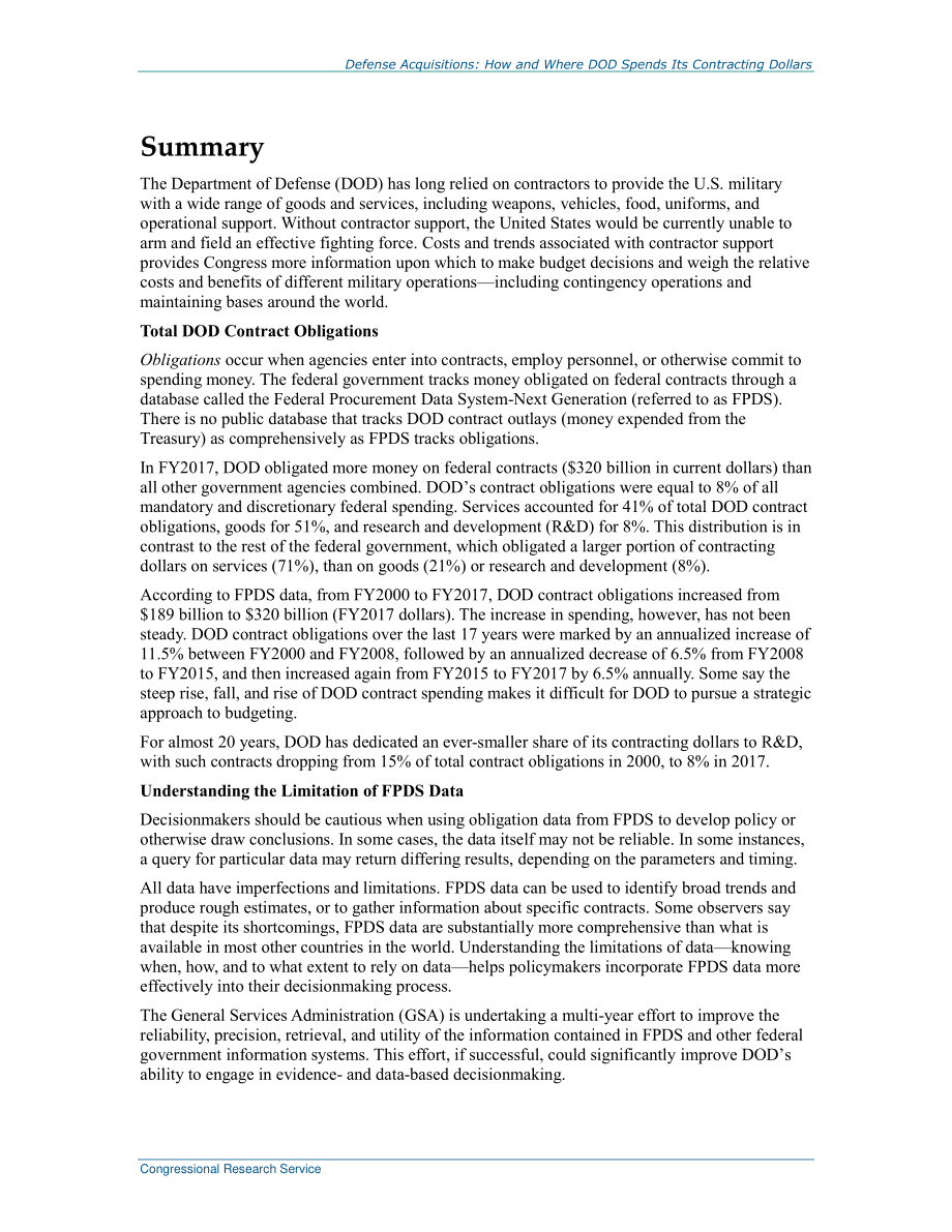 [20180702]R44010_国防采办：国防部如何以及在何处使用其合同资金.pdf_第2页
