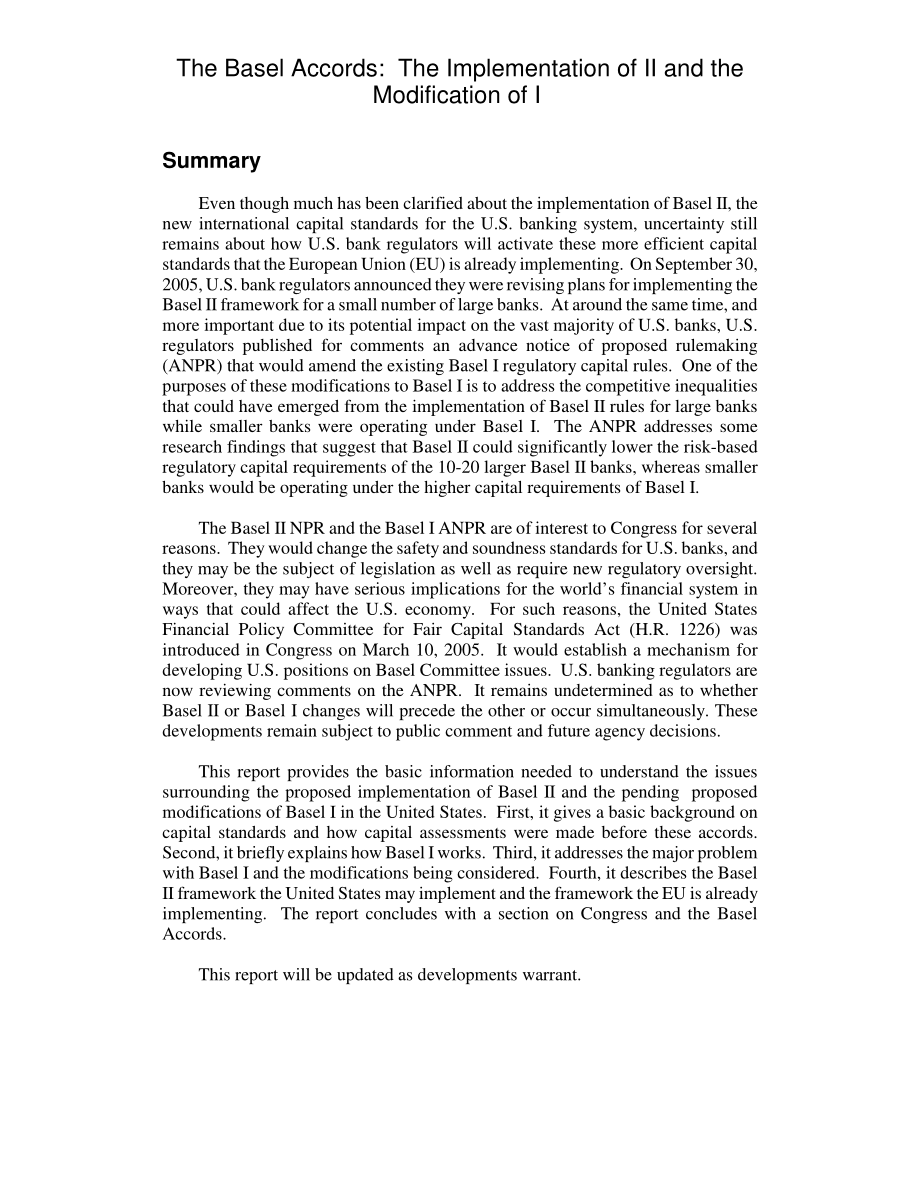 [20060616]RL33278_巴塞尔协议：II的实施和I的修改.pdf_第2页