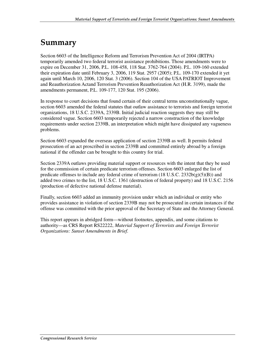 [20060317]RL33035_恐怖分子和外国恐怖组织的物质支持：日落修正案.pdf_第2页