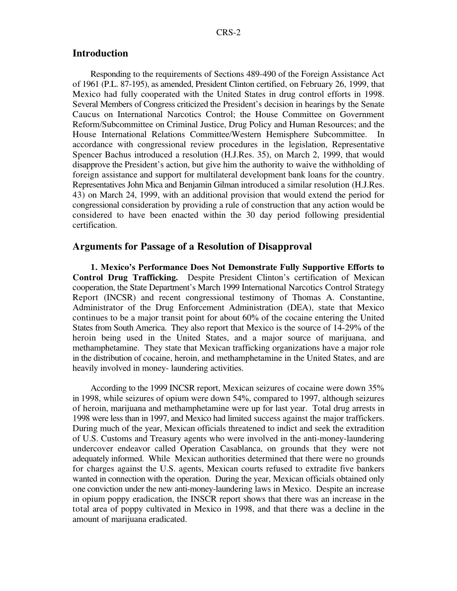 [19990330]RS20127_1999年墨西哥药品认证：支持和反对国会不批准决议的论点.pdf_第2页