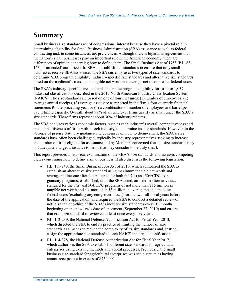 [20220401]R40860_小企业规模标准：当代问题的历史分析.pdf_第2页