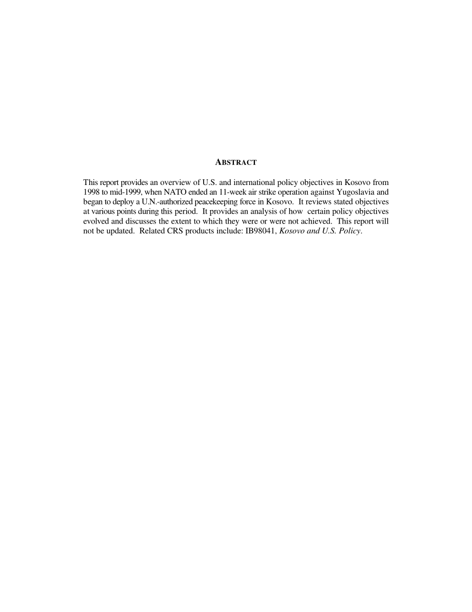 [19990721]RL30265_科索沃：审查和分析1998年至1999年6月的政策目标.pdf_第2页