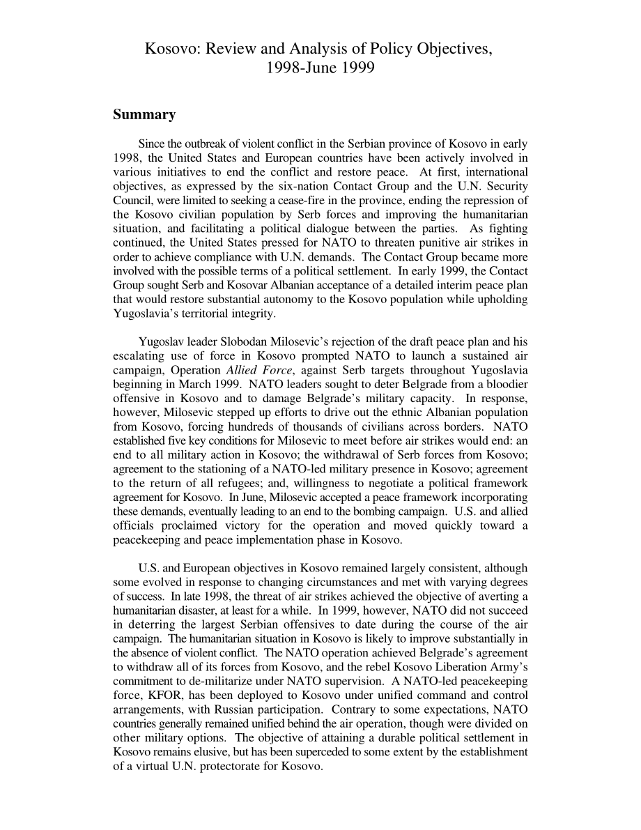 [19990721]RL30265_科索沃：审查和分析1998年至1999年6月的政策目标.pdf_第3页
