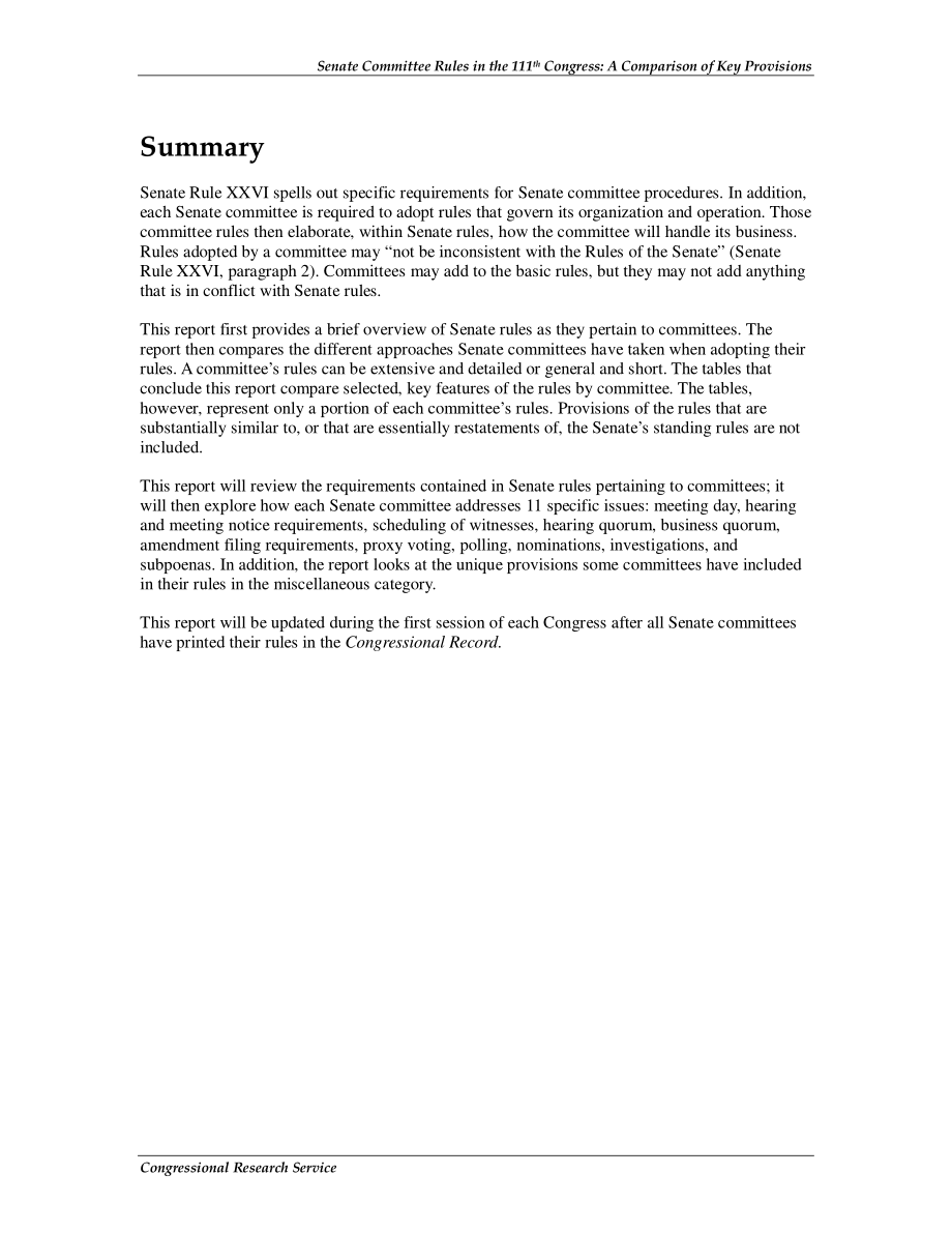 [20100114]R41012_第111届国会参议院委员会规则：主要条款比较.pdf_第2页