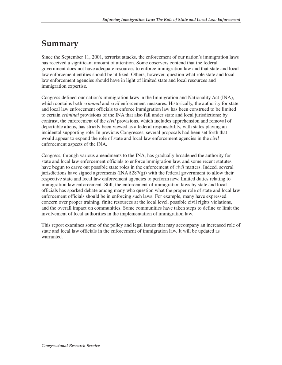 [20090311]RL32270_执行移民法：州和地方执法部门的作用.pdf_第2页