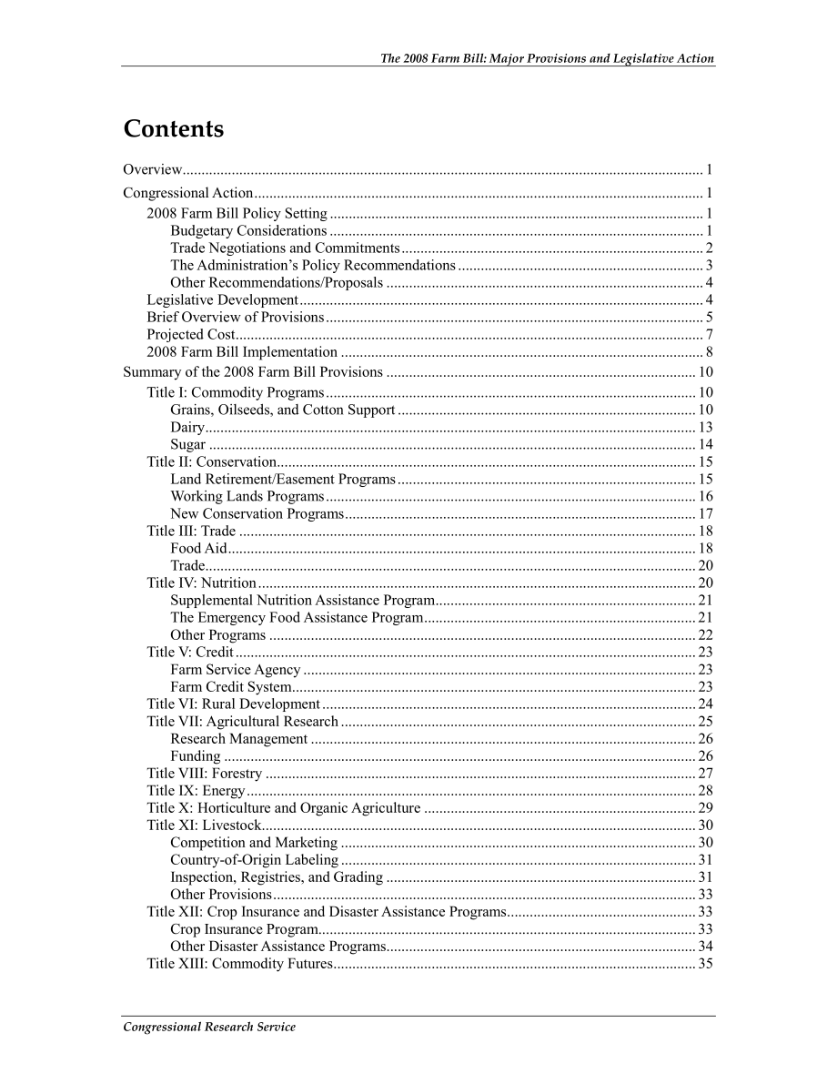 [20081106]RL34696_2008年农业法案：主要规定和立法行动.pdf_第3页
