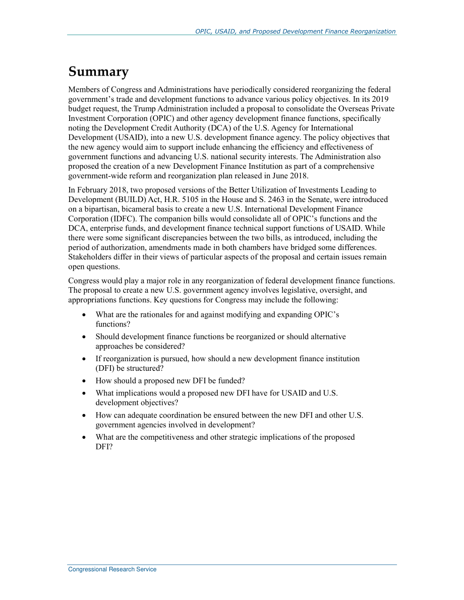 [20180725]R45180_OPIC、USAID和拟议的发展金融重组.pdf_第2页