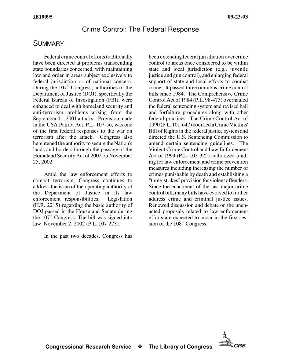[20030923]IB10095_犯罪控制：联邦政府的回应.pdf_第3页