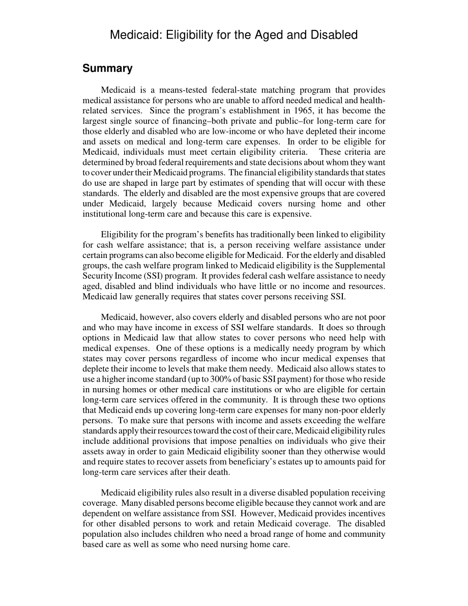 [20020705]RL31413_医疗补助：老年人和残疾人的资格.pdf_第2页