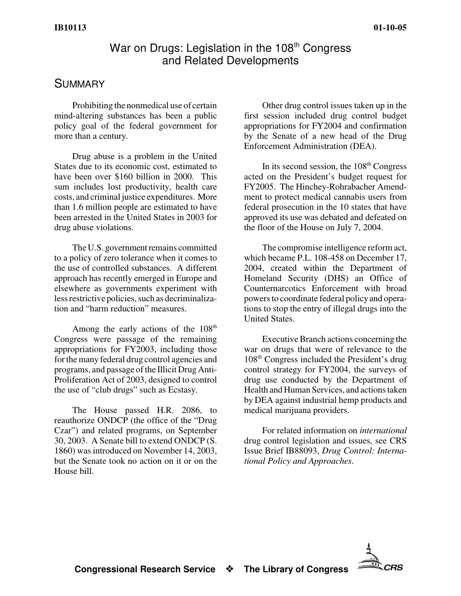 [20050110]IB10113_禁毒战争：第108届国会的立法及相关发展.pdf_第3页