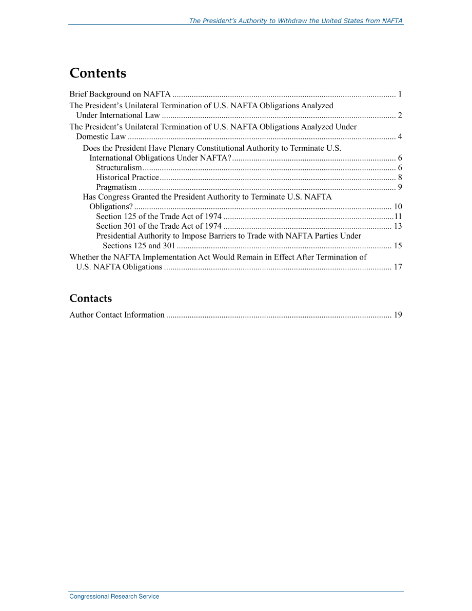 [20190305]R45557_总统授权美国退出北美自由贸易协定（NAFTA）而无需国会采取进一步行动.pdf_第3页