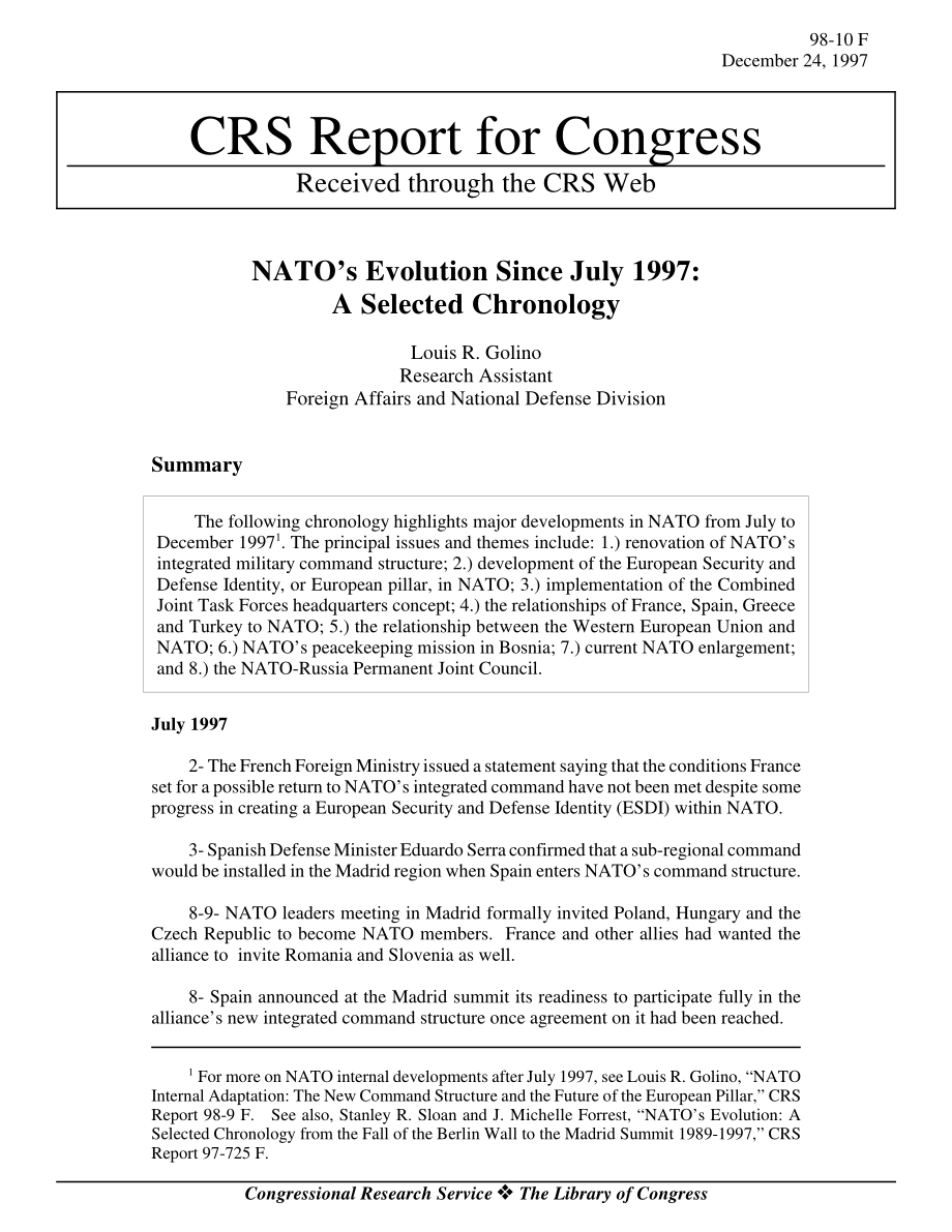 [19971224]36069_1997年7月以来北约的演变：选定的年表.pdf_第1页