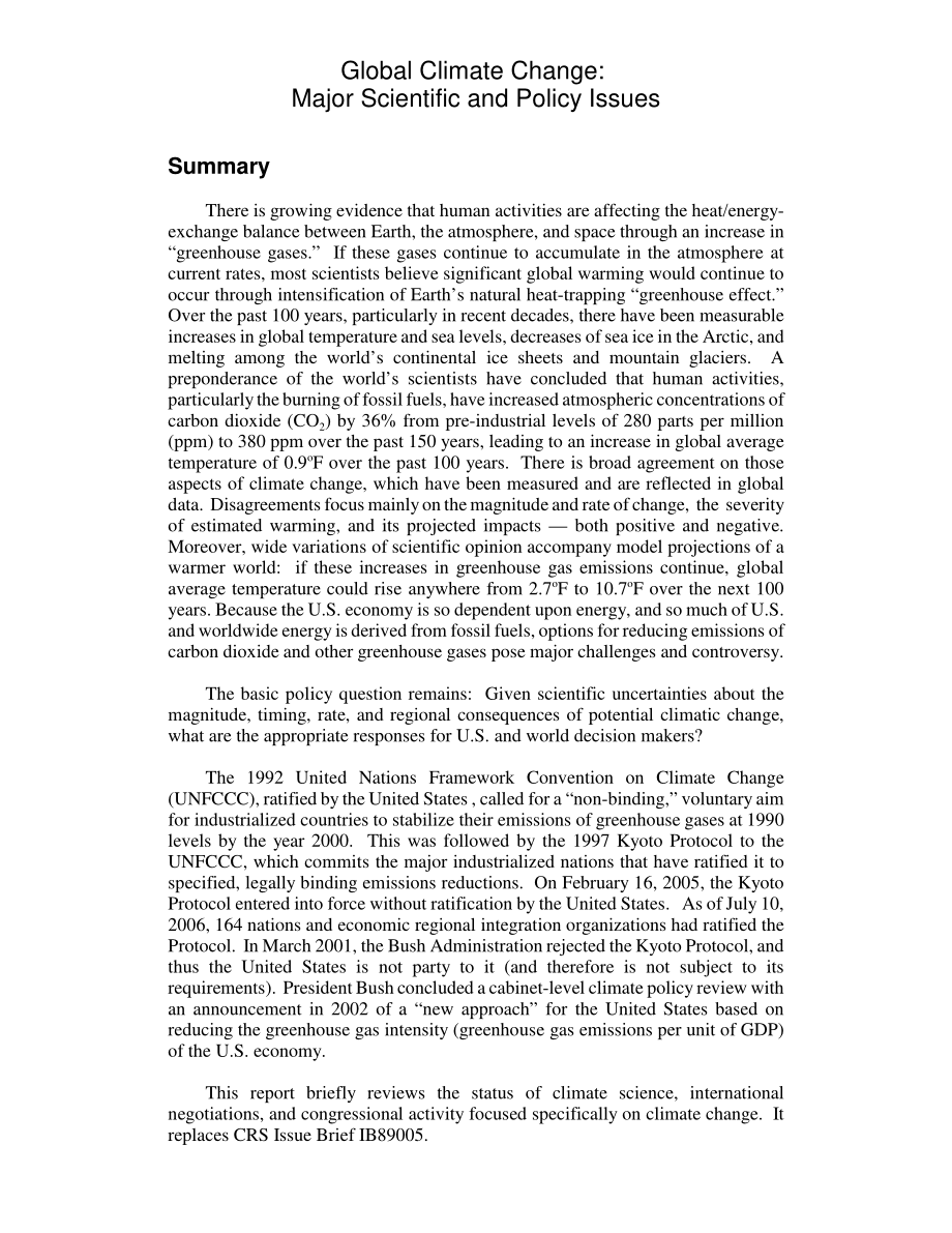 [20060811]RL33602_全球气候变化：重大科学和政策问题.pdf_第2页