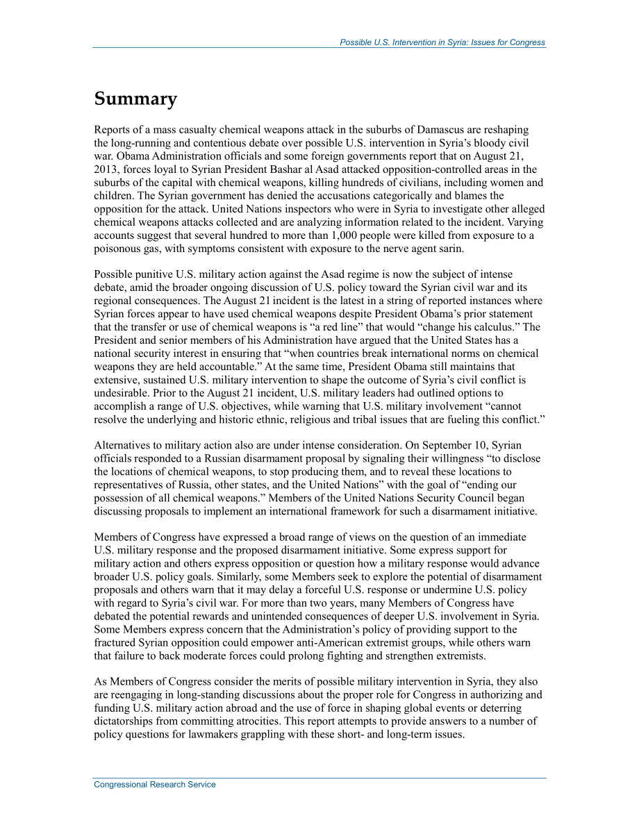 [20130912]R43201_美国可能干预叙利亚：国会议题.pdf_第2页