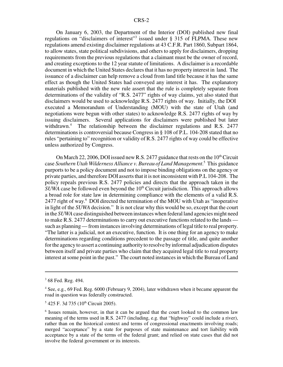 [20060522]RS21402_R.S.联邦土地2477和“利益免责声明”.pdf_第2页