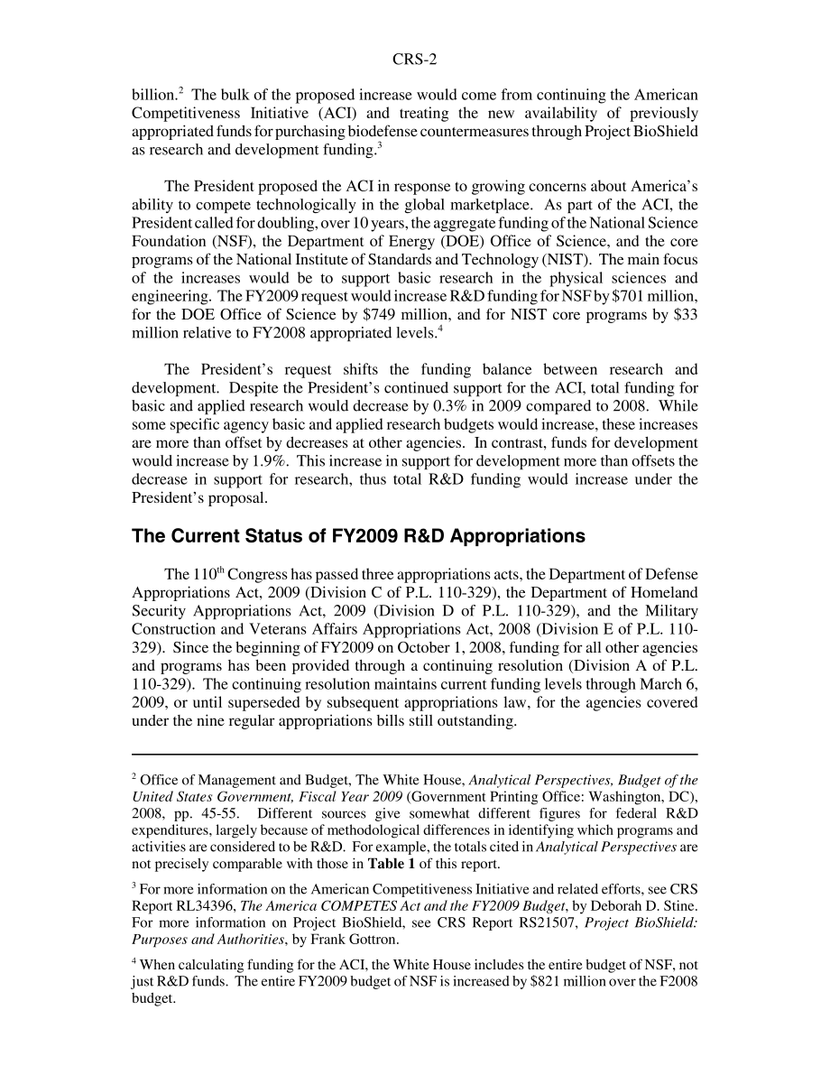[20081027]RS22978_联邦研发资金：持续处置下运营的可能影响.pdf_第2页