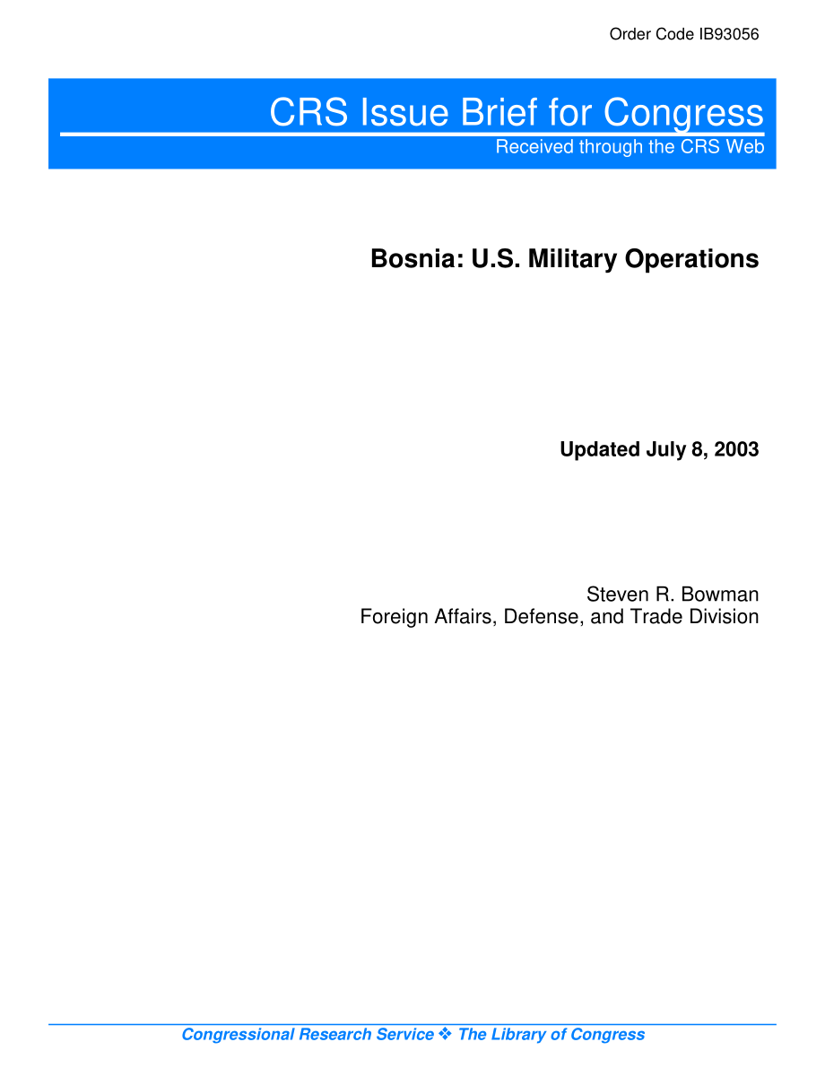 [20030708]IB93056_波斯尼亚：美国军事行动.pdf_第1页