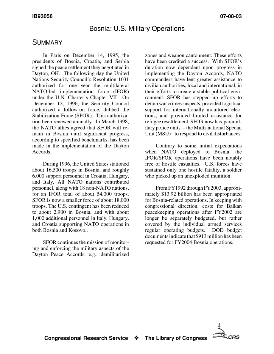 [20030708]IB93056_波斯尼亚：美国军事行动.pdf_第3页
