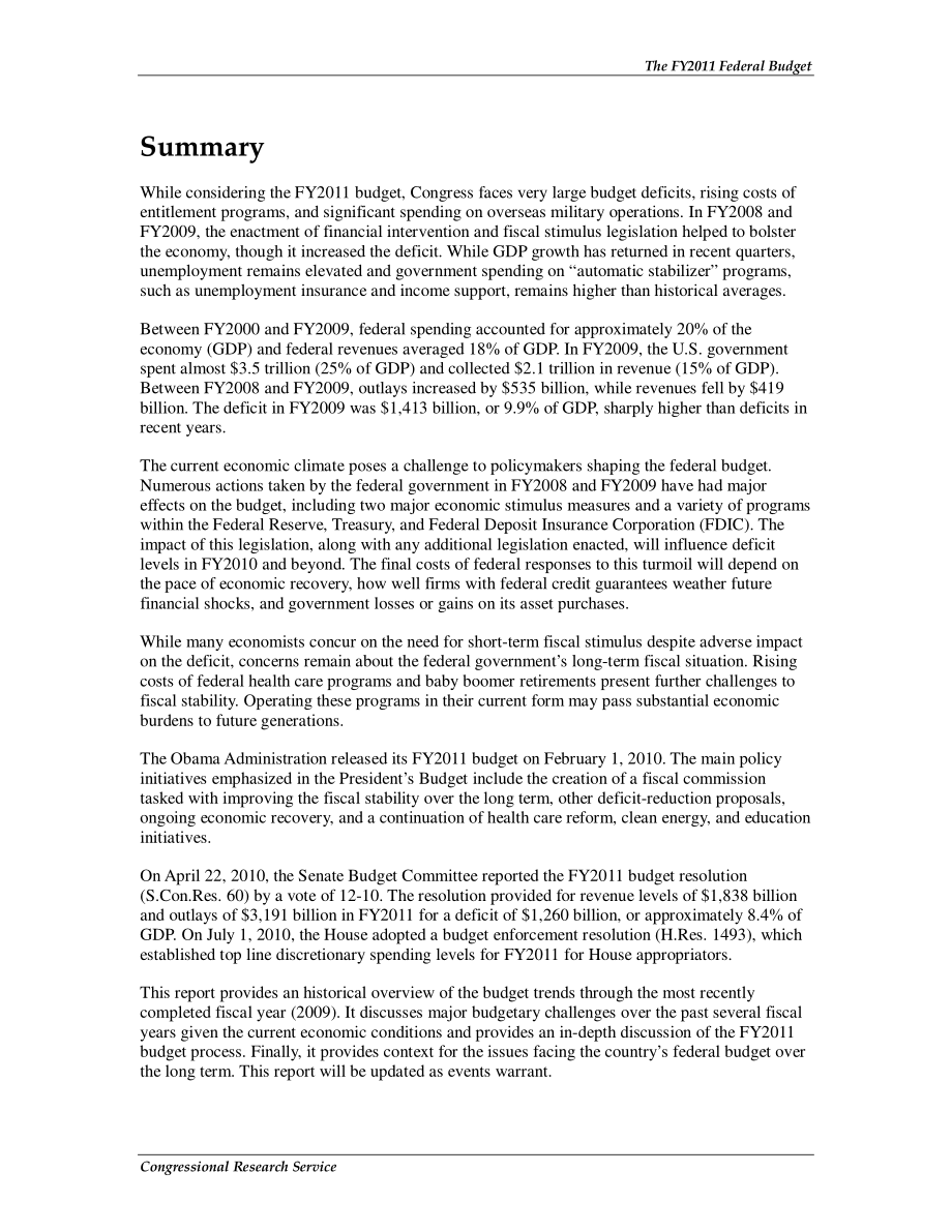 [20100804]R41097_2011财年联邦预算.pdf_第2页